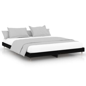 vidaXL Bed Frame without Mattress Black 200x200 cm Engineered Wood