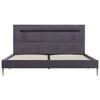 vidaXL Bed Frame with LED without Mattress Grey Fabric 135x190 cm Double