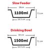 FLAMINGO Food Bowl Stand Suvi M 1100 ml and 1500 ml Grey