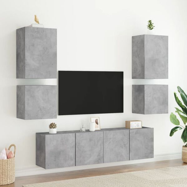 vidaXL TV Wall Cabinets 2 pcs Concrete Grey 40.5x30x40 cm Engineered Wood