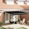 vidaXL Retractable Awning Manual Black 400 x 300 cm Fabric and Steel