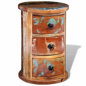 vidaXL Reclaimed Cabinet with 3 Drawers Solid Wood