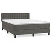 vidaXL Box Spring Bed with Mattress Dark Grey 140x190 cm Velvet