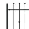 vidaXL Spike Fence Black 200 x 130 cm Powder-Coated Steel