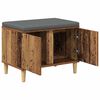 vidaXL Hall Bench with Cushion with Storage Old Wood 60 x 38 x 46 cm