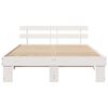 vidaXL Bed Frame with Headboard White 160 x 200 cm Solid Pine Wood