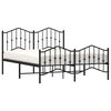 vidaXL Metal Bed Frame without Mattress with Footboard&nbsp;Black 140x200cm