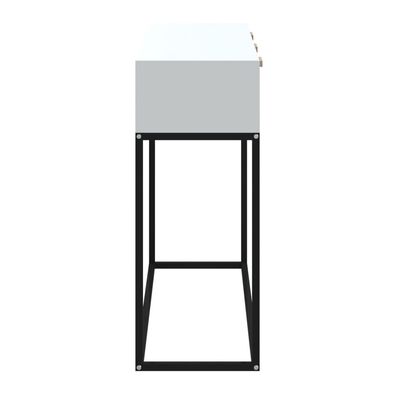vidaXL Console Table White 105x30x75 cm Engineered Wood and Iron