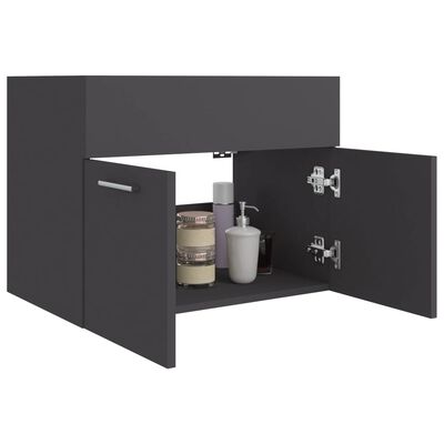 vidaXL Sink Cabinet Grey 60x38.5x46 cm Engineered Wood