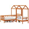 vidaXL Day Bed Set Wax Brown 90 x 200 cm Solid Pine Wood
