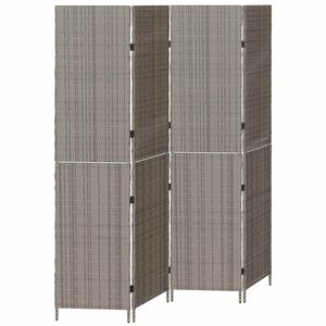 vidaXL Room Divider Grey 195 x 180 cm Poly Rattan