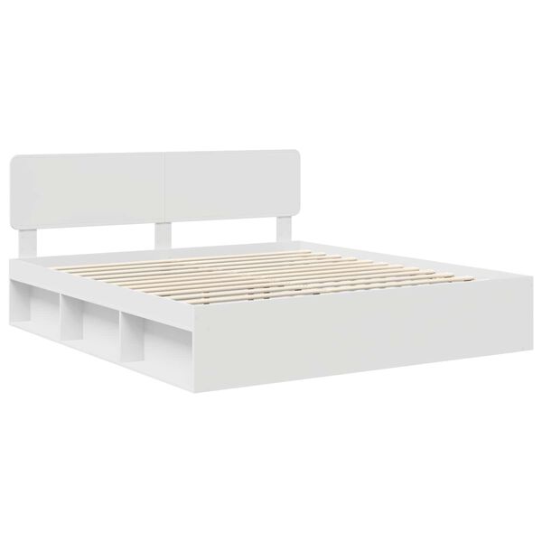 vidaXL Bed Frame with Headboard White 180 x 200 cm Solid Pine Wood