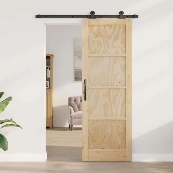 vidaXL Sliding Door ORKDAL Brown 73.5 x 211 cm Solid Pine Wood