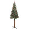vidaXL Slim Christmas Tree Green 210 cm PVC and Solid Pine wood