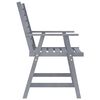vidaXL 9 Piece Garden Dining Set Grey Solid Acacia Wood