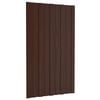 vidaXL Roof Panel 36 pcs Brown 80 x 45 cm Galvanised steel