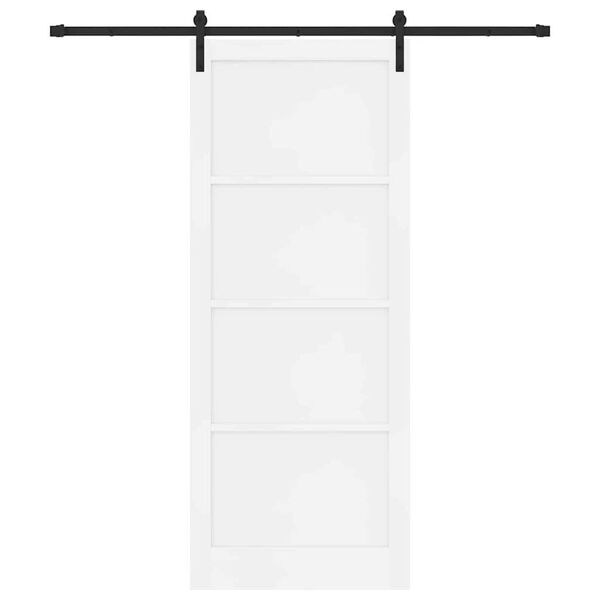vidaXL Sliding Door Manual White and black 93 x 232 cm