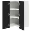 vidaXL Hanging Cabinet Black Oak and White 57 x 57 x 80 cm