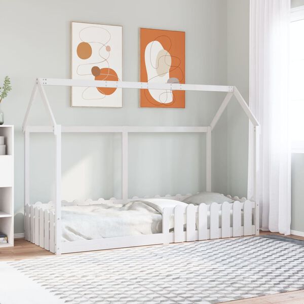 vidaXL Kids' House Bed Frame without Mattress White 80x200 cm