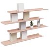 vidaXL Floating Shelf Wall-mounted 4 pcs Pink 100 x 18 x 2.5 cm Steel