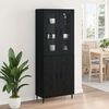 vidaXL Highboard 2 pcs Black Oak Engineered Wood and Glass