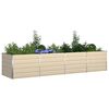 vidaXL Planter Ivory 385 x 100 x 75 cm Galvanised Steel