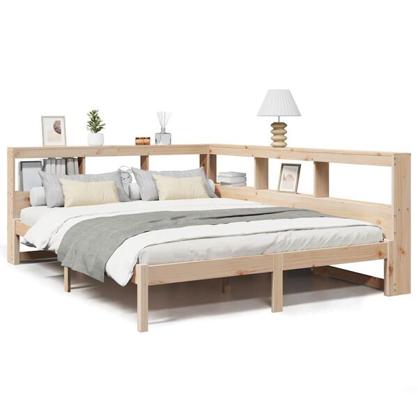 vidaXL Bookcase Bed without Mattress 150x200 cm Solid Wood Pine