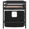 vidaXL Kids' Loft Bed with Curtains without Mattress White&Black 90x200cm