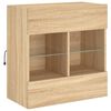 vidaXL TV Wall Cabinet with LED Lights Sonoma Oak 58.5x30x60.5 cm
