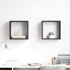 vidaXL Wall Cube Shelves 2 pcs High Gloss Grey 30x15x30 cm