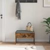vidaXL Hall Bench with Cushion Smoked Oak 63 x 38 x 40 cm