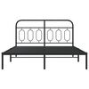 vidaXL Metal Bed Frame without Mattress with Headboard Black 140x190cm