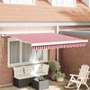 vidaXL Retractable Awning Red and White 300 x 250 cm Fabric and Metal
