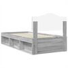 vidaXL Bed Frame Grey Sonoma 90 x 200 cm Solid Pine Wood