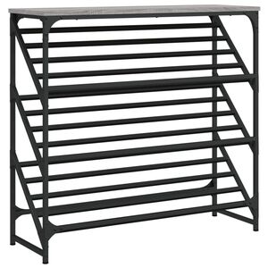 vidaXL Shoe Rack Grey Sonoma 90x30x85 cm Engineered Wood