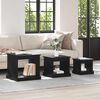 vidaXL Coffee Table 3 pcs Black Oak Engineered Wood