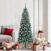 vidaXL Artificial Christmas Tree with 300 LEDs with Stand Green 180 cm