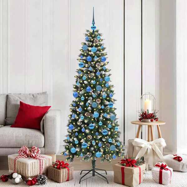 vidaXL Artificial Christmas Tree with 300 LEDs with Stand Green 180 cm
