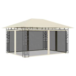 vidaXL Gazebo with Mosquito Net 4x3x2.73 m Cream 180 g/m&sup2;