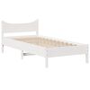 vidaXL Bed Frame with Headboard White 75x190 cm Small Single Solid Wood Pine
