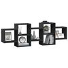 vidaXL Wall Shelf Black 129x18x42 cm Engineered Wood
