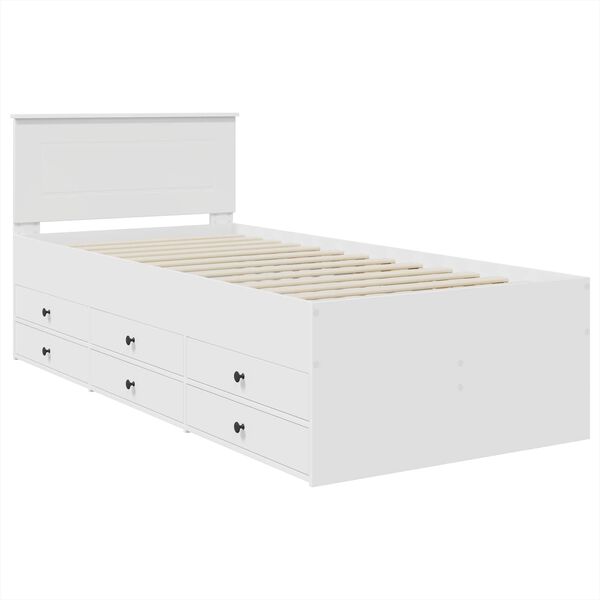vidaXL Daybed with Drawer White and Black 90 x 200 cm Engineered Wood