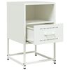 vidaXL Bedside Cabinet White 36x39x60.5 cm Steel