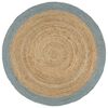 vidaXL Handmade Rug Jute with Olive Green Border 210 cm