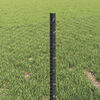 vidaXL Fence with Post Grey 0.4 x 10 m Steel and PVC