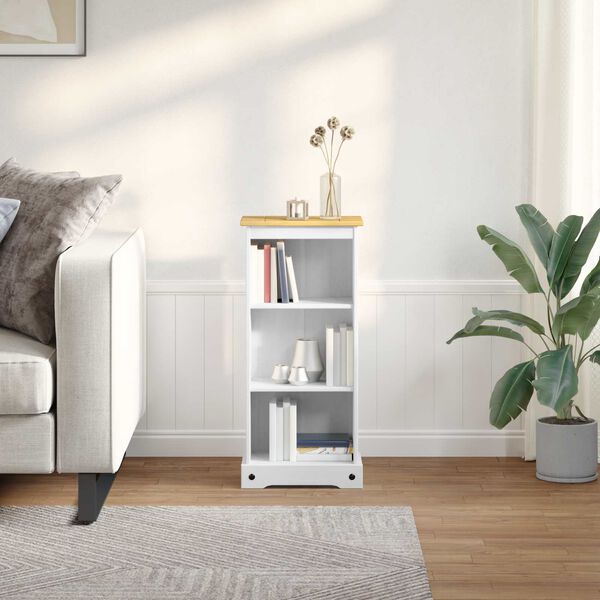 vidaXL Bookcase White 46 x 29 x 100 cm Solid Pine Wood