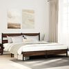 vidaXL Metal Bed Frame without Mattress Brown Oak 193x203 cm