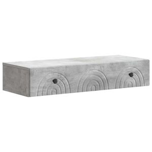 vidaXL Wall-Mounted Side Table Concrete Grey 87.5 x 34.5 x 17 cm