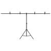 vidaXL T-Shape Background Stand Black 201x60x(70-200) cm