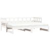 vidaXL Daybed with Trundle without Mattress White 90x190 cm Single Solid Wood